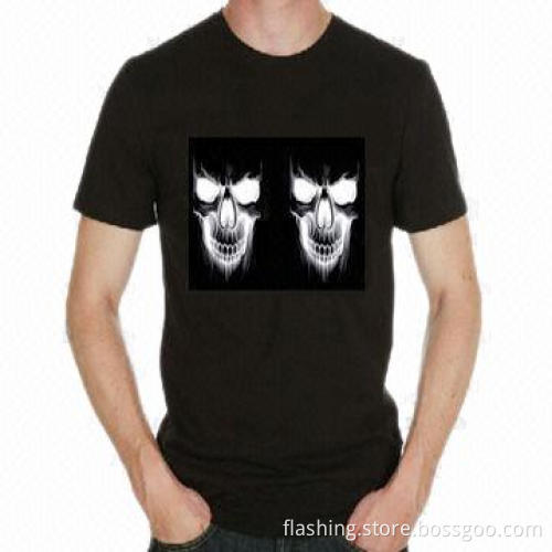 Hot Sale Flashing EL T-shirts, Made of 100% Cotton